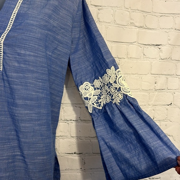 Loft beautiful cotton blouse with lace - Picture 4 of 7